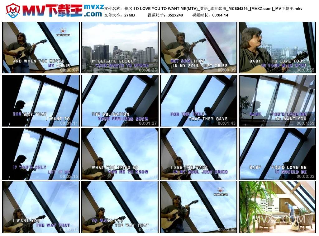 佚名-I D LOVE YOU TO WANT ME(MTV)_英语_流行歌曲_MC804216